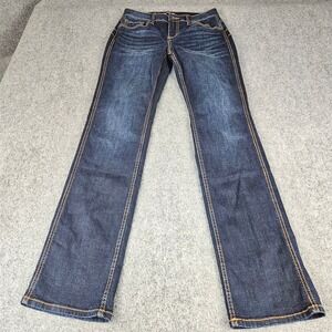 Rank 45 Mens Dark Wash Straight Leg‎ Denim Jeans 30x32 Indigo Stretch